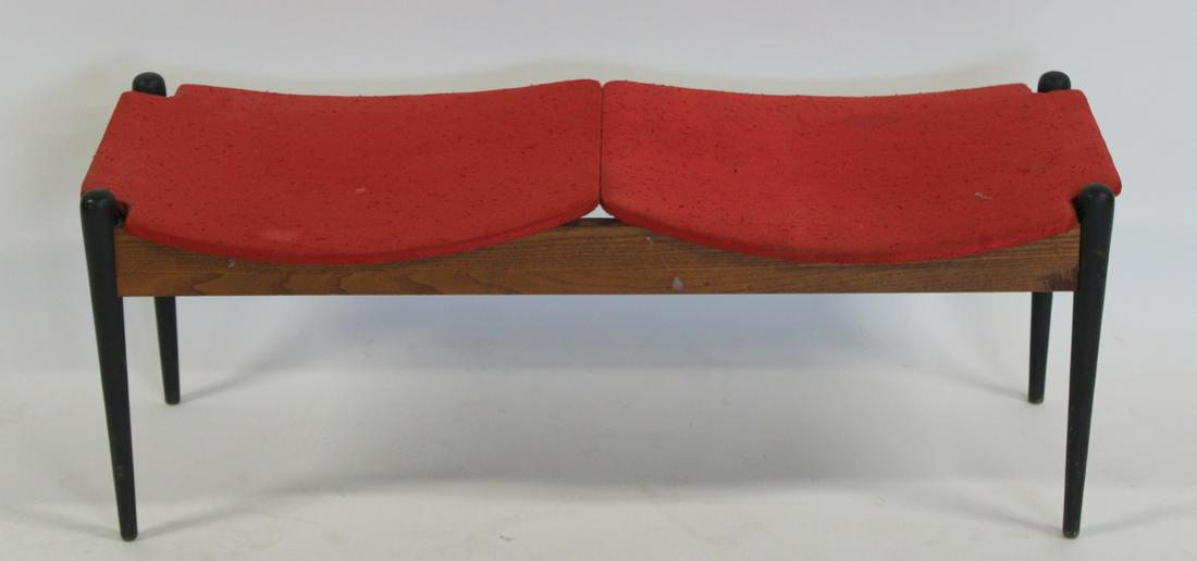 Midcentury Ebonised Two Seat Bench. (1 of 7)