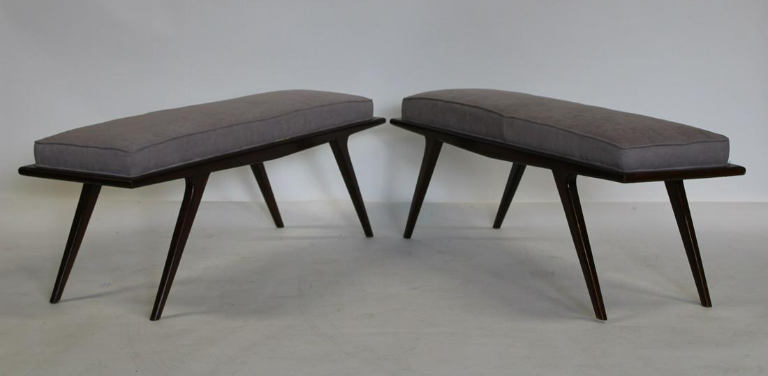 Pair of Midcentury Style Upholstered Benches. (1 of 4)
