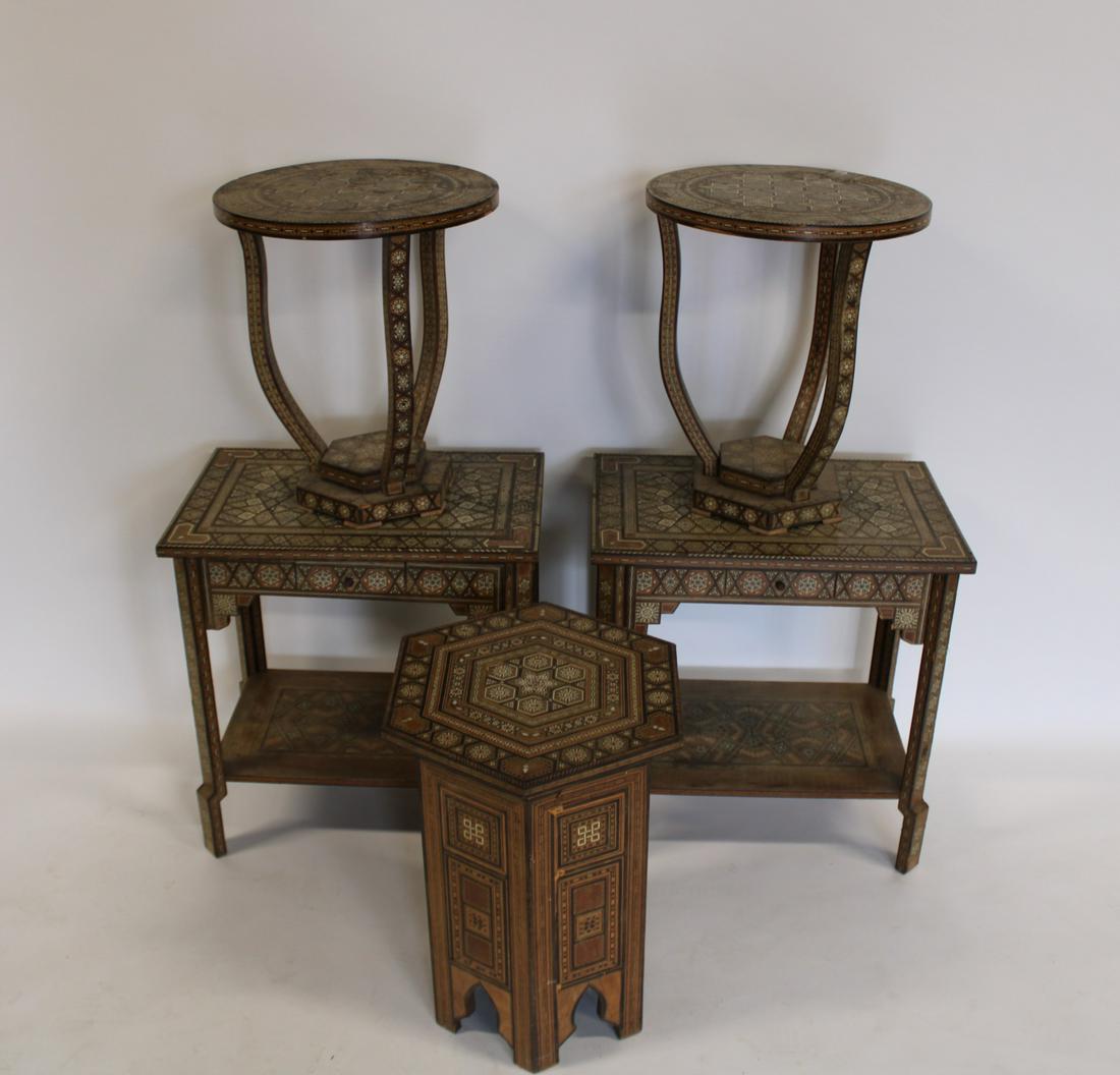 Group of Syrian-Mother of Pearl Inlaid Furniture. (1 of 10)