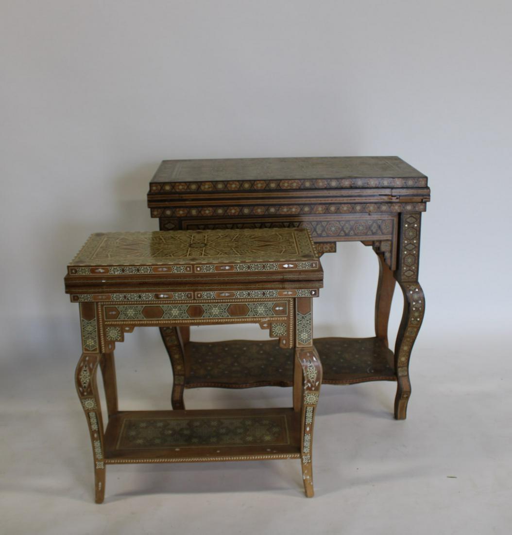2 Syrian-Mother of Pearl Inlaid Game Tables. (1 of 10)
