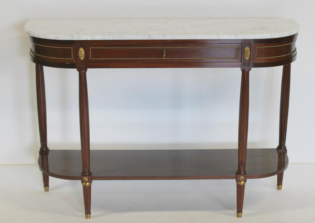 A Vintage Louis Philippe Style Marbletop Demilune. (1 of 9)