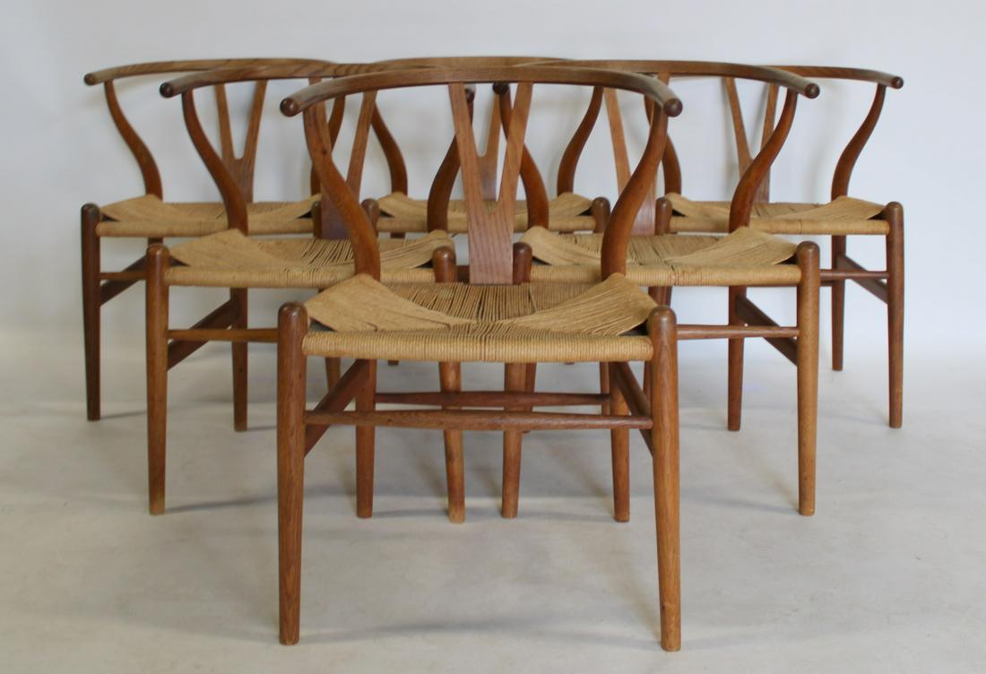 6 Hans Wegner Wishbone Y Chairs. (1 of 9)