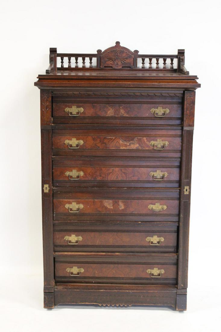 Victorian Carved Walnut Side Lock Dresser. (1 of 9)