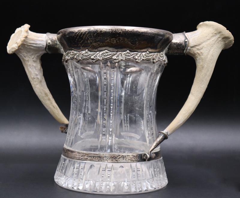 SILVER. Silver Mounted Cut Glass Trophy With (1 of 8)