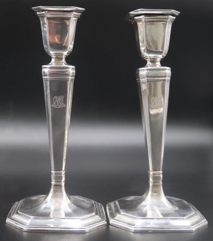 STERLING. Pr of Tiffany & Co Sterling Candlesticks (1 of 9)