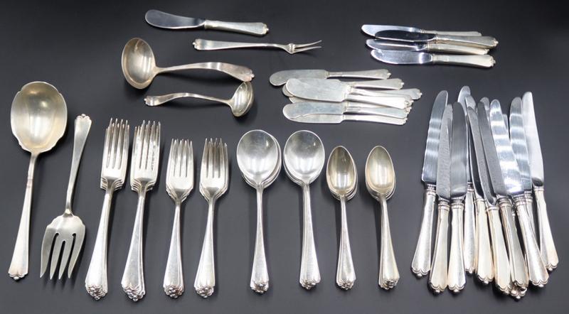 STERLING. Watson Co. Sterling "Lotus" Flatware Set (1 of 5)