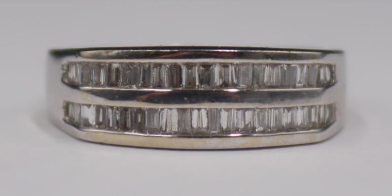 JEWELRY. 14kt White Gold and Diamond Baguette Ring (1 of 5)