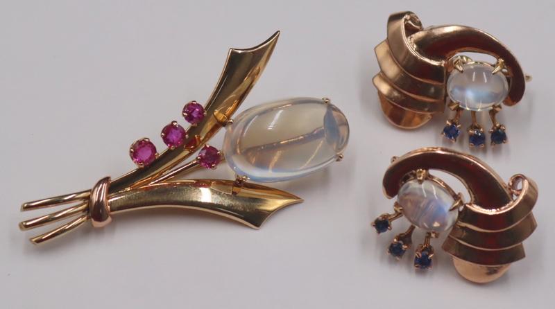 JEWELRY. 14kt Gold Moonstone and Colored Gem Suite (1 of 13)