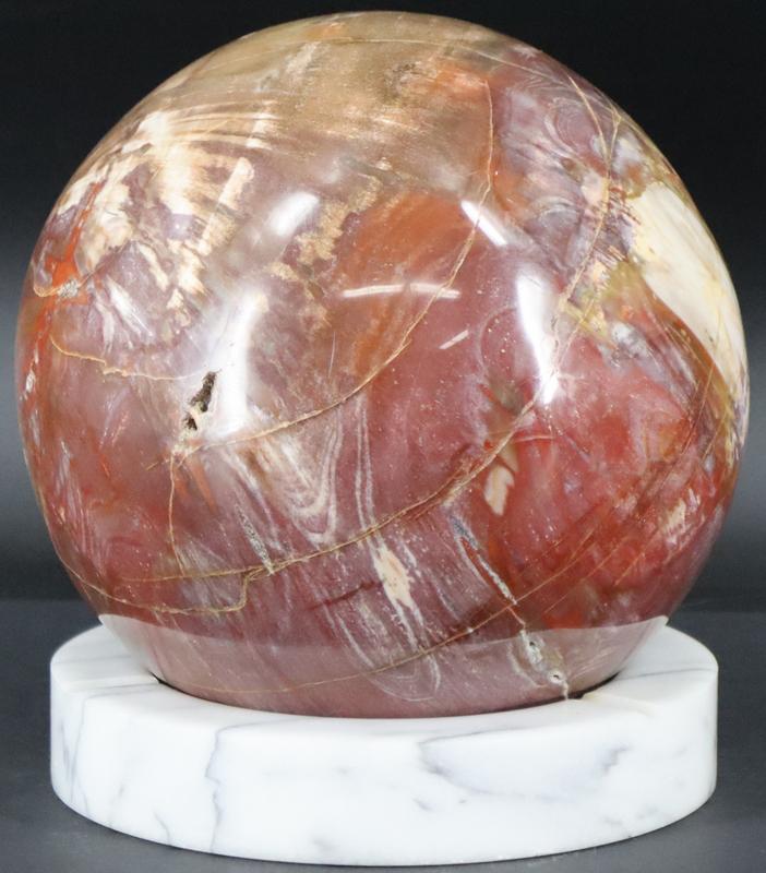 FOSSIL. Polished Petrified Wood Sphere. (1 of 10)