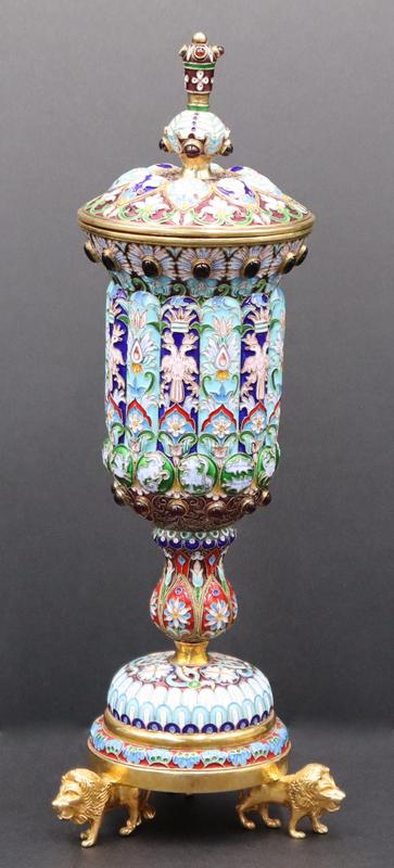 SILVER. Faberge STYLE Gilt Silver, Enamel, and (1 of 15)