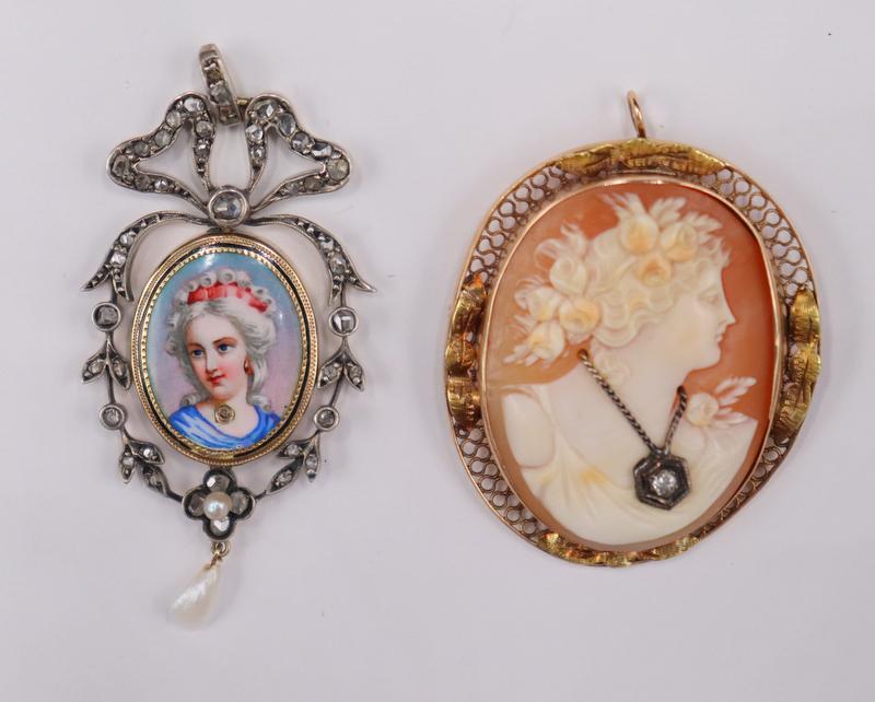 JEWELRY. Silver Topped 14kt Gold, Diamond, (1 of 9)