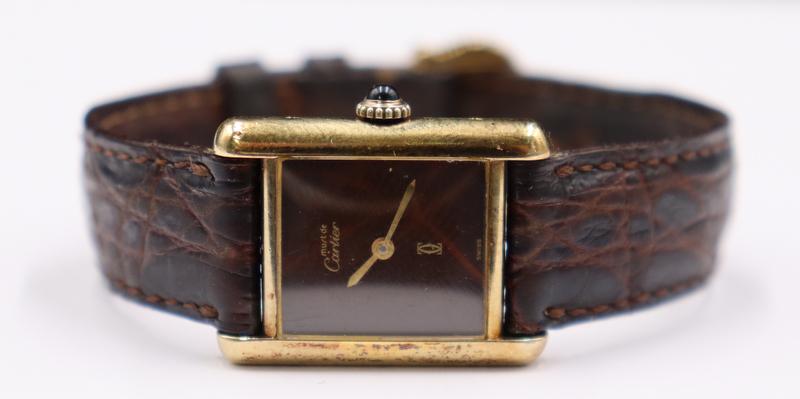 JEWELRY. Lady's Must de Cartier Tank Vermeil Watch (1 of 18)