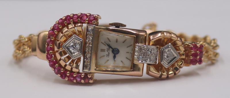 JEWELRY. Retro 14kt Gold, Colored Gem and Diamond (1 of 8)