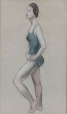 43: SOYER, Isaac. Pastel on Paper Behind Glass.