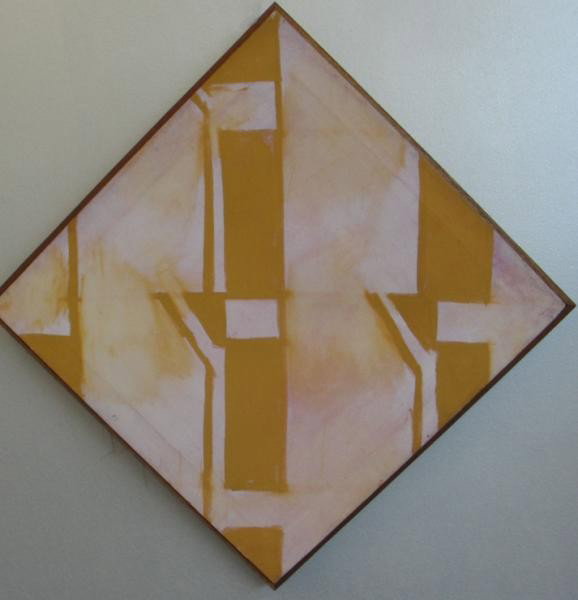 EGNAL, Stuart. 1964 Abstract Composition.: Signed with stencil verso. Stuart Egnal, American, 20th C. From a Greenwich, CT location. Dimensions: 20" squre. Condition: Good.