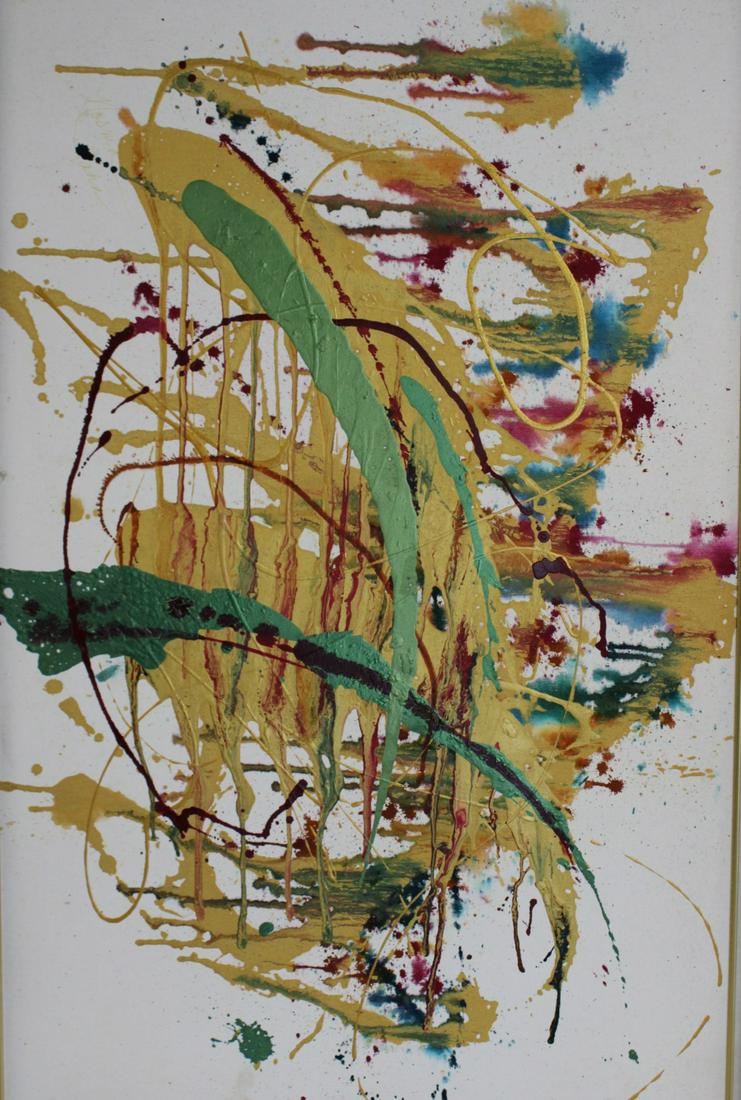 Unsigned Oil on Canvas. Abstract Drip Painting. (1 of 4)