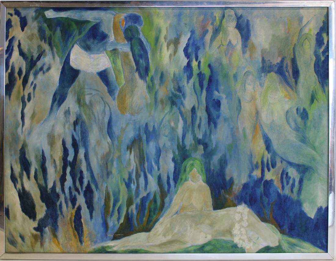 Unsigned. Oil on Canvas. Nudes in landscape. (1 of 4)