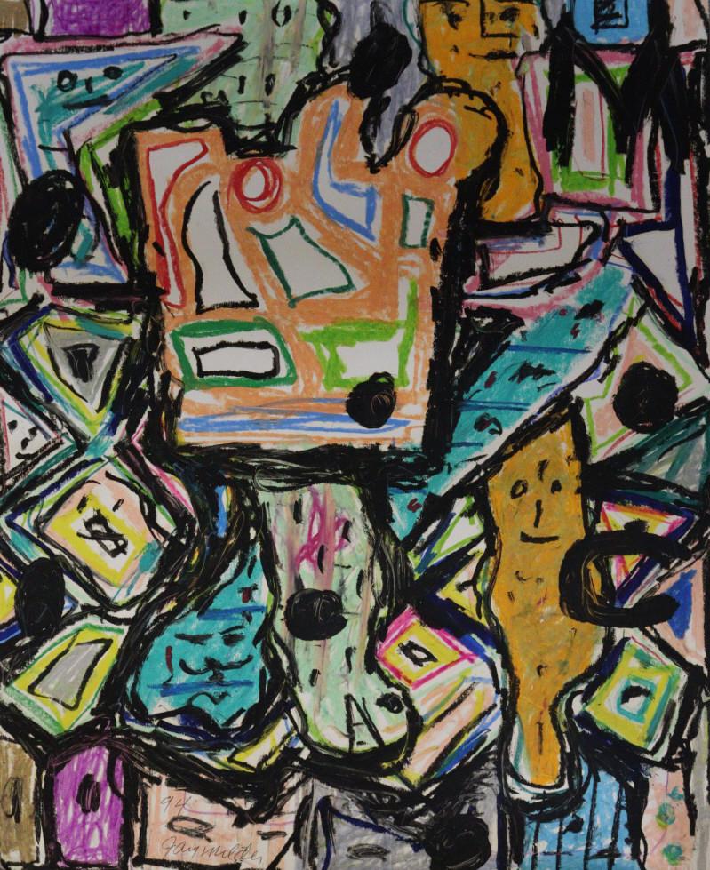 (2) Jay Milder (U.S., b. 1934).: Pair of unframed Oil Pastels on Paper (Bristol 500). Signed and dated '91 & '94 to lower left and right. - Dimensions: 29" h x 23" w.