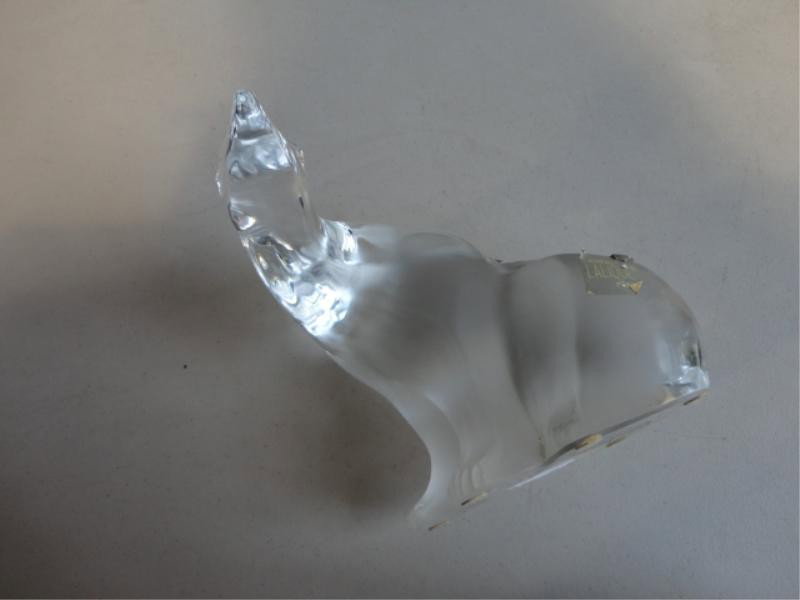 Lalique France Polar Bear.: From an Englewood, NJ estate. Dimensions: 6" wide x 7" deep x 6.25" high.