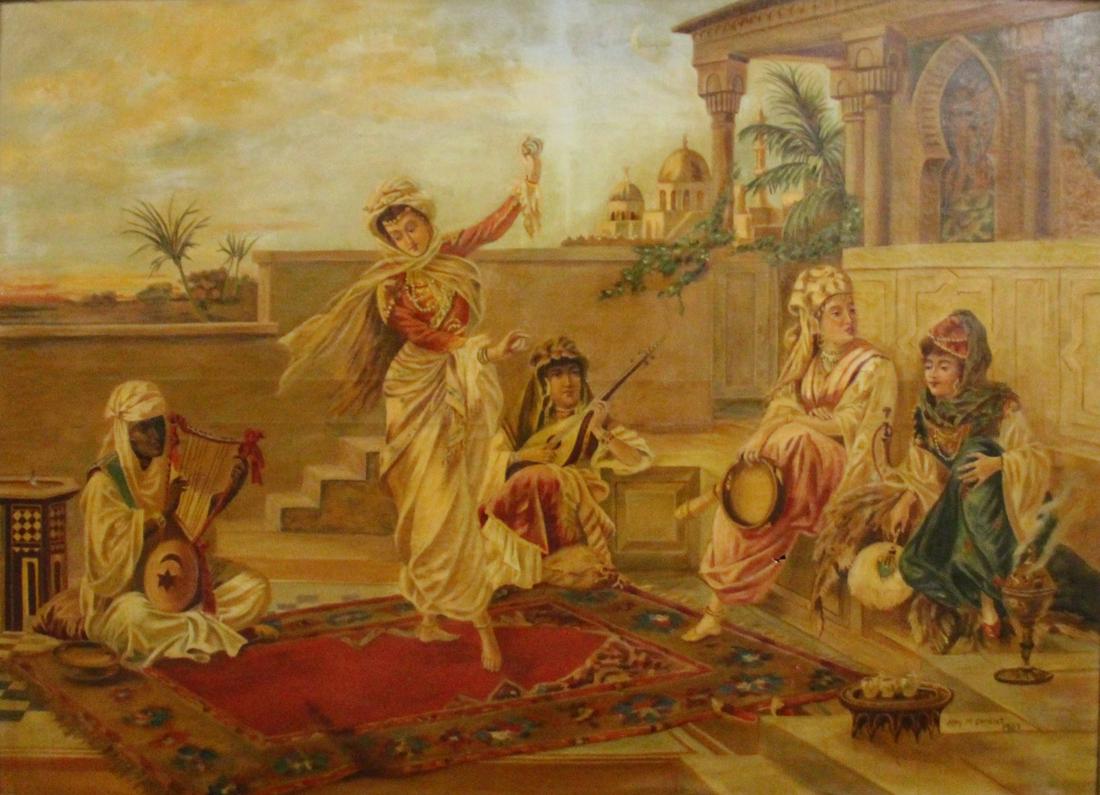 MAY M GARDNER. ORIENTALIST OIL ON CANVAS. (1 of 13)