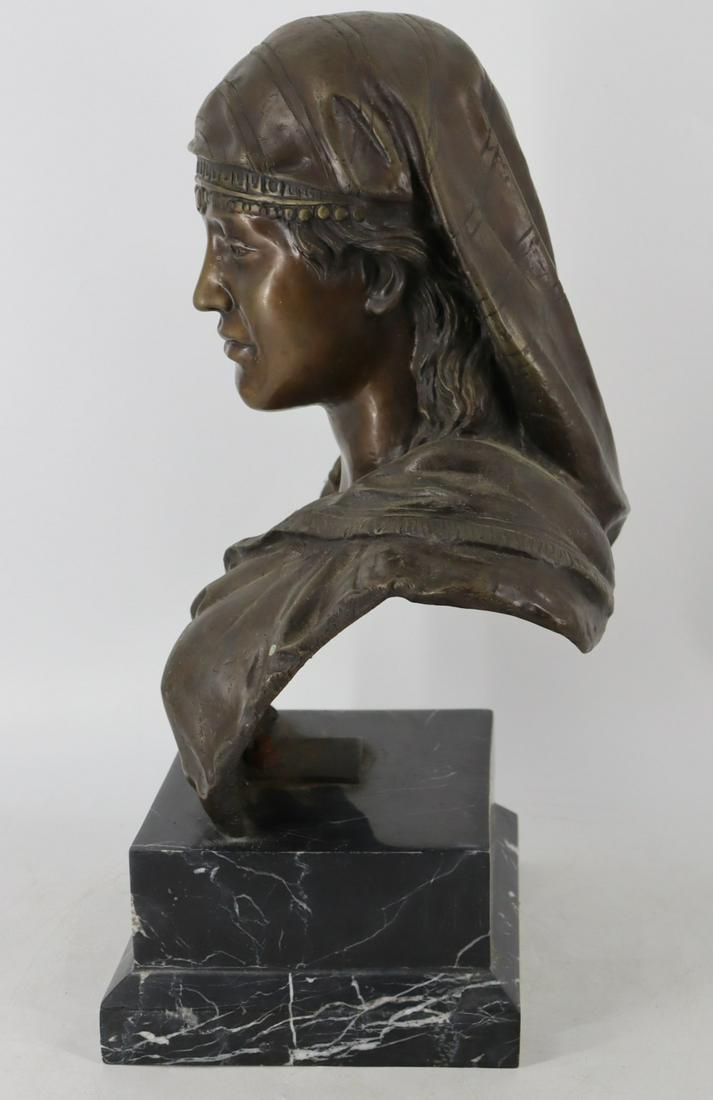 Large Antique Egyptian Revival Bronze Bust. (1 of 9)