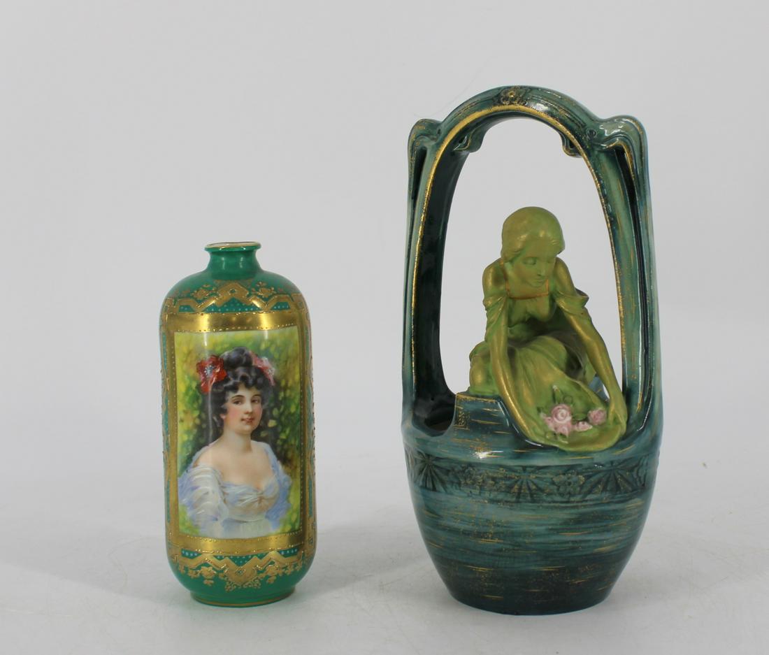 Royal Vienna Vase & Austrian Basket. (1 of 9)