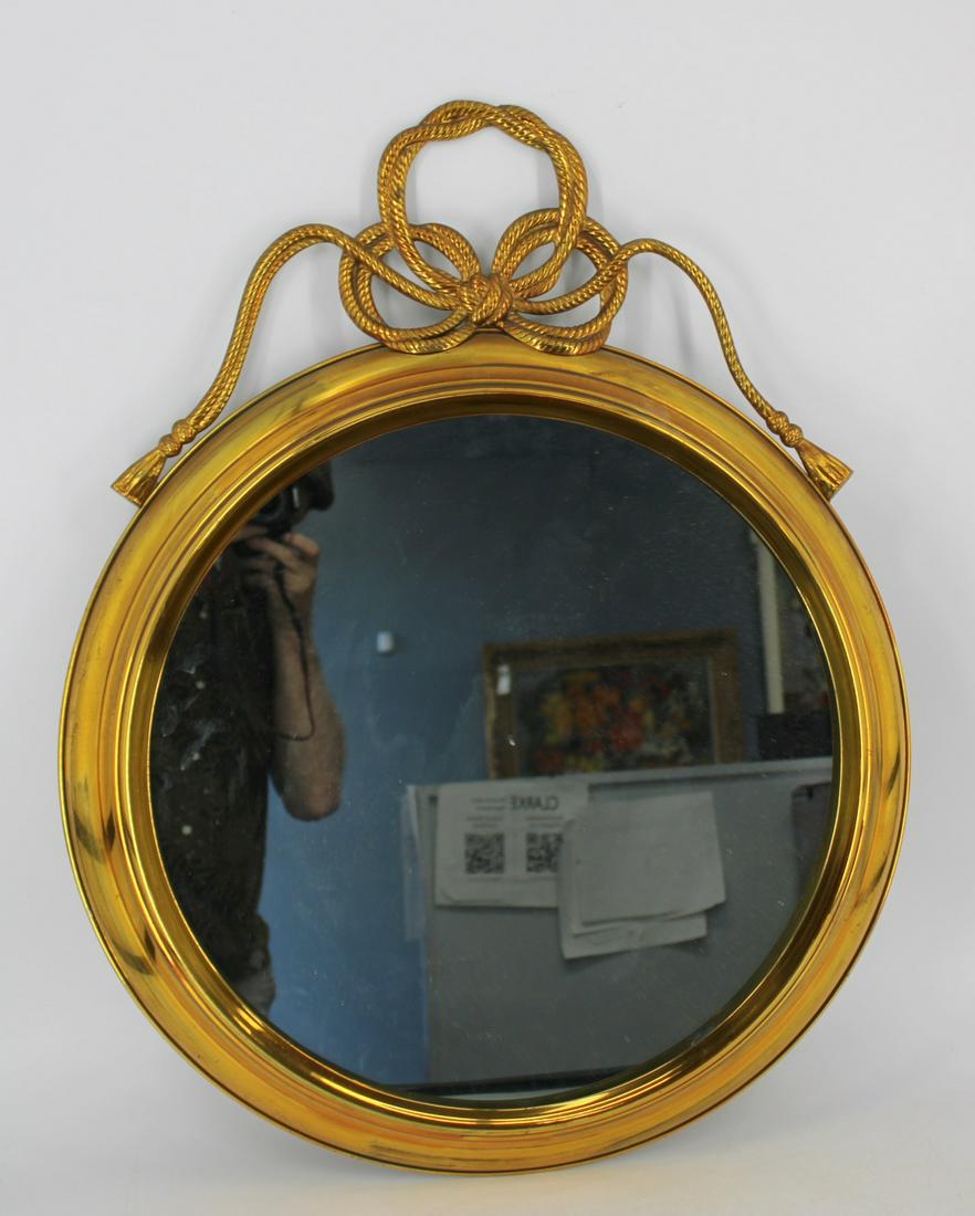 Antique French Brass Mirror With Rope & Tassel (1 of 3)