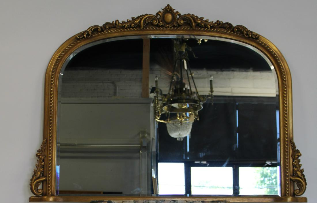 Quality Carved Giltwood Over Mantle Mirror. (1 of 7)