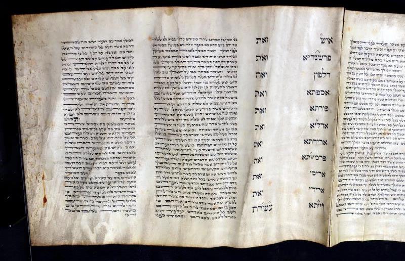 JUDAICA. Antique Megillat Ester Scroll of Esther. (1 of 13)