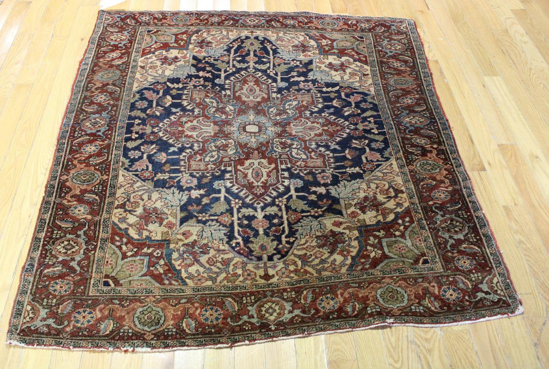 Antique And Finely Hand Woven Heriz Style Carpet. (1 of 8)