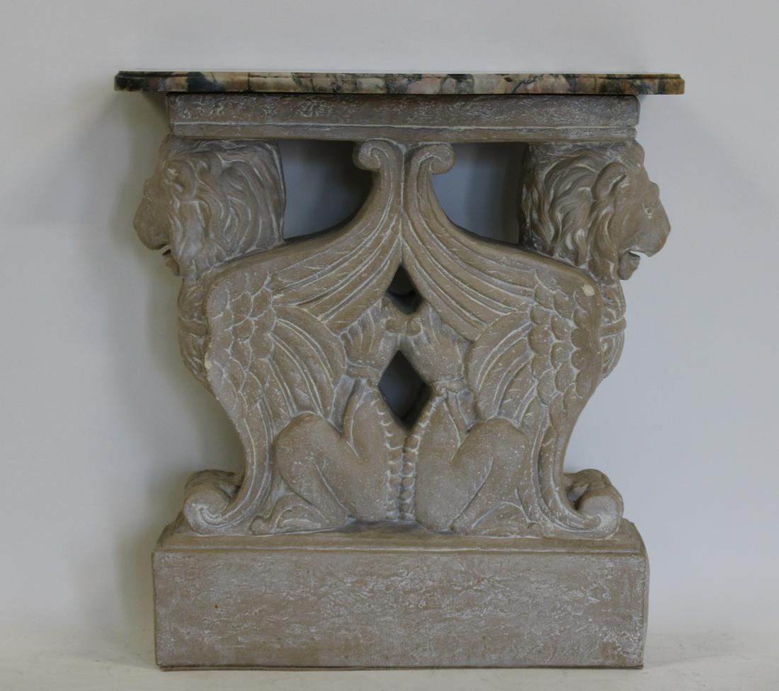 Finely Carved Marbletop Griffin Console Table (1 of 15)