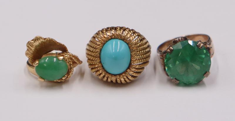 JEWELRY. (3) Vintage Gold Cocktail Rings. (1 of 11)