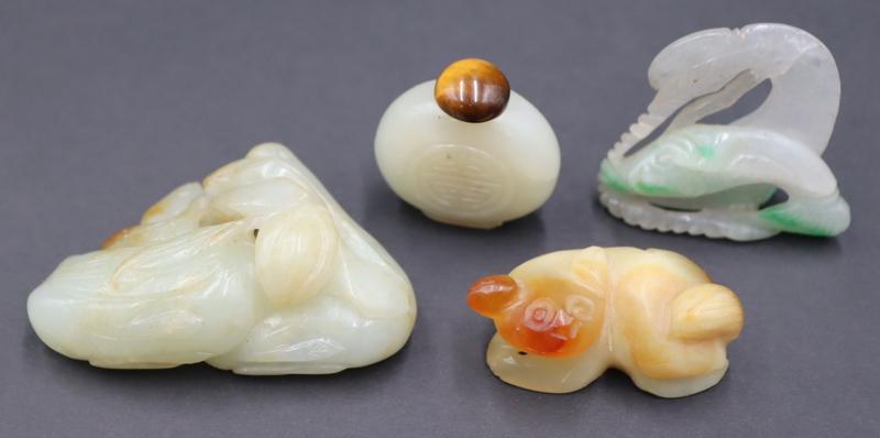 Grouping of (4) Carved Jade Objects. (1 of 13)