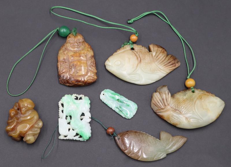 Carved Jade and Hardstone Grouping. (1 of 7)
