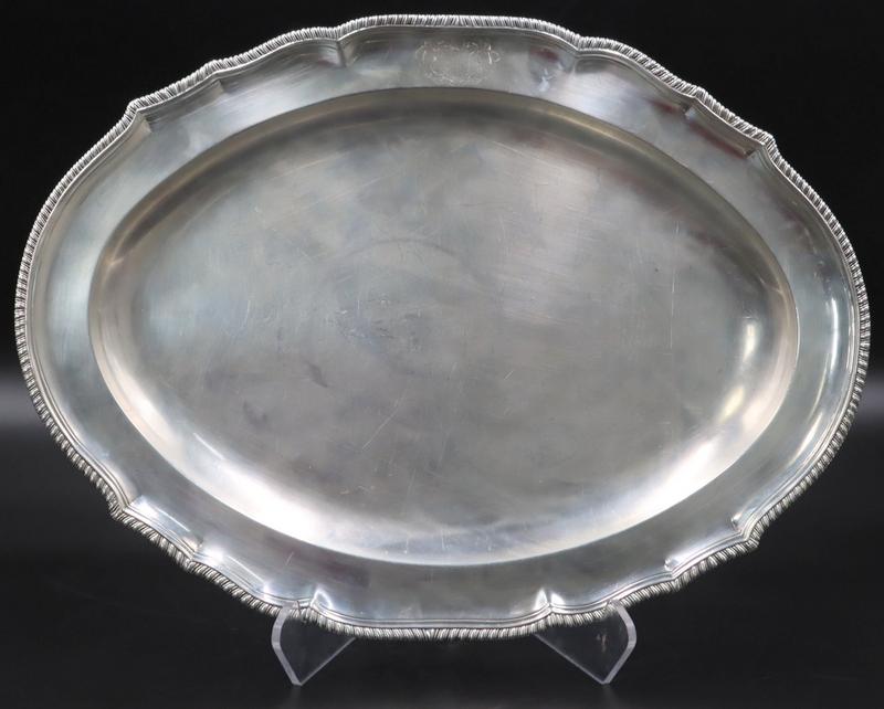 SILVER. George III Thomas Heming Silver Tray. (1 of 8)