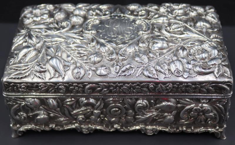 STERLING. Ritter & Sullivan Repousse Sterling Box. (1 of 12)