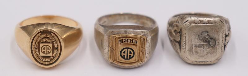 JEWELRY.14kt Gold and Sterling Army Airborne Rings (1 of 15)