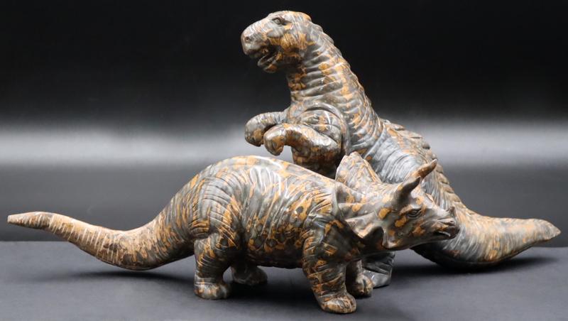 (2) Carved Jasper Specimens of Dinosaurs. (1 of 20)