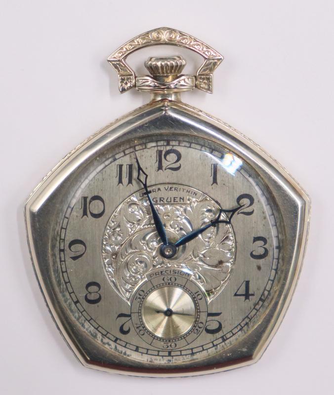 JEWELRY. Gruen Ultra-Verithin 14kt Gold Pocket (1 of 10)