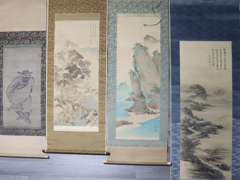 (4) Japanese Scroll Paintings. (1 of 20)