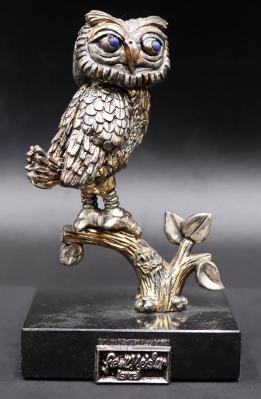 FRANK MEISLER Silver and Gold Plated Owl Sculpture (1 of 10)