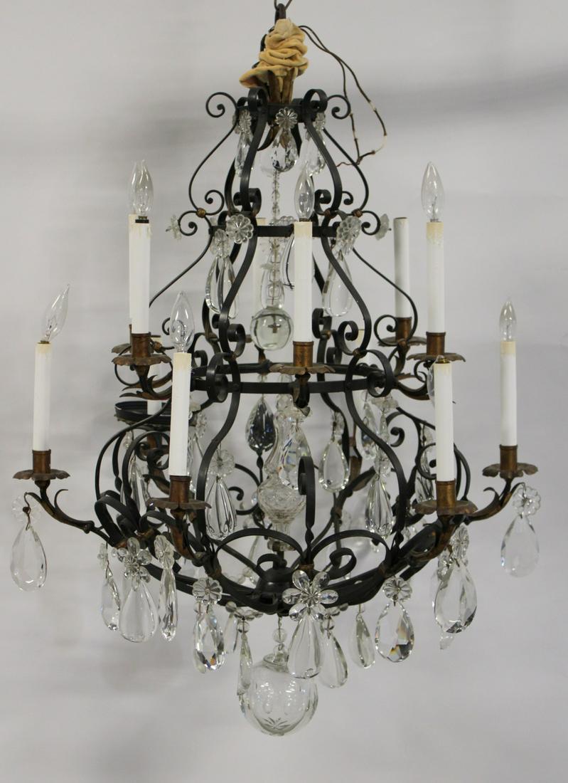 Large & Impressive Patinated Metal & Crystal (1 of 9)