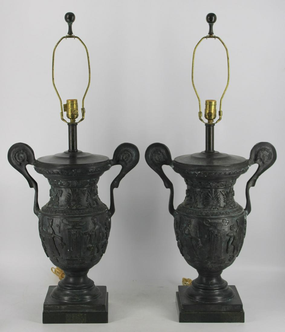 Maitland Smith Pair Of Egyptian Revival Style Urns (1 of 13)