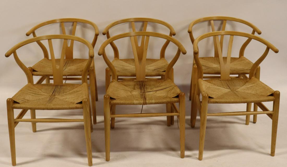 6 Hans Wegner "Wishbone" Chairs. (1 of 11)