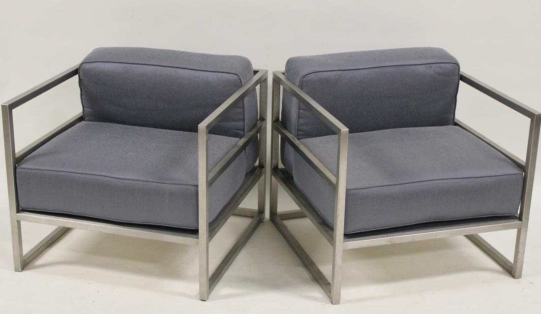 Vintage Pair Of Midcentury Style Cube Chairs. (1 of 8)