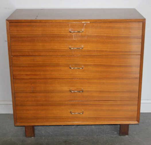 Midcentury George Nelson Chest of Drawers.: With Herman Miller Label in drawer. From an Englewood, NJ estate. Dimensions: 40" wide x 18" deep x 40" high.