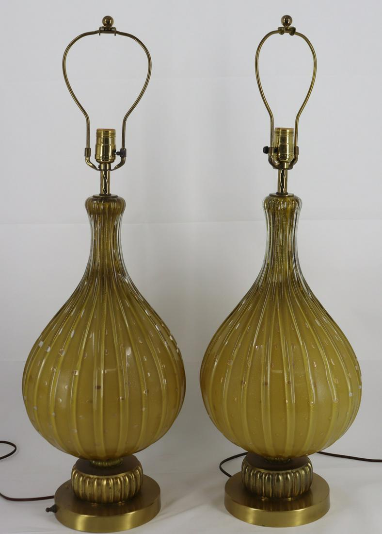 Midcentury Pair Of Murano Glass Lamps. (1 of 4)