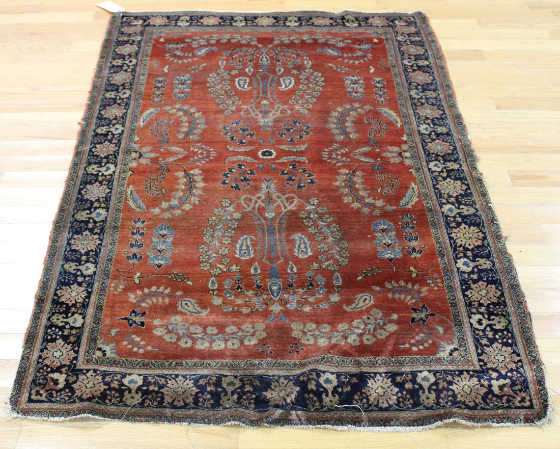 Antique And Finely Hand Woven Sarouk Style Carpet (1 of 5)