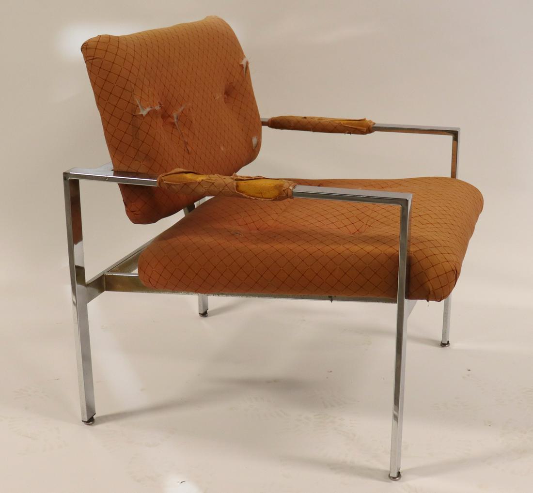 Midcentury Milo Baughman Chrome Lounge Chair. (1 of 5)