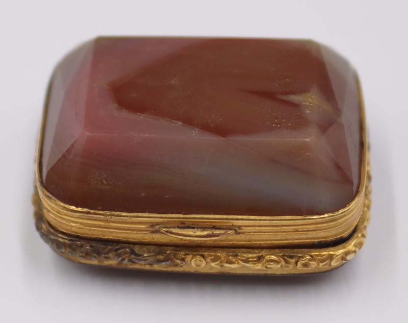 GOLD. 14kt Gold Mounted Agate Vinaigrette. (1 of 11)